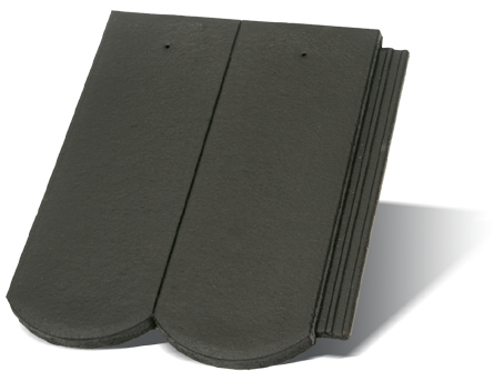 Цементно-песчаная черепица Рундо (цвет Антрацит)