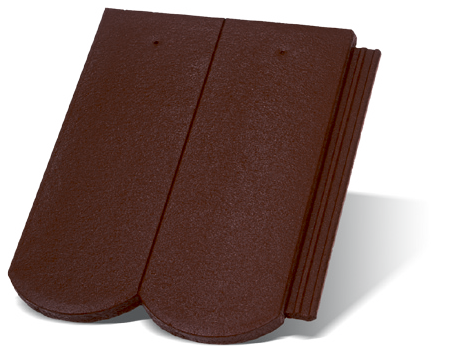 Цементно-песчаная черепица Рундо (цвет Мерло)