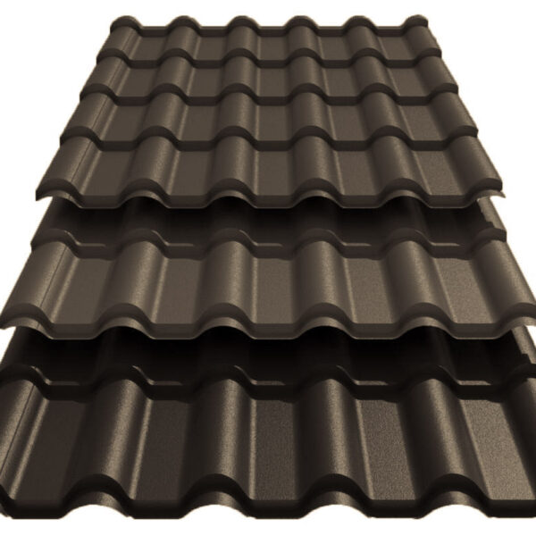 Металлочерепица Ретро U.S.Steel Словакия 0,45 mm PE RAL 8019