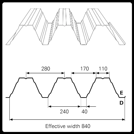 Профнастил Т-153 1,25 мм RAL 9010 / S320GD / Z100 /