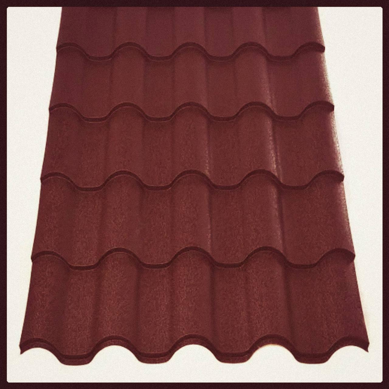 Металлочерепица Интегра 0,5 мм RAL 3005 бордовый 1 Металлочерепица Интегра 0,5 мм RAL 3005 бордовый