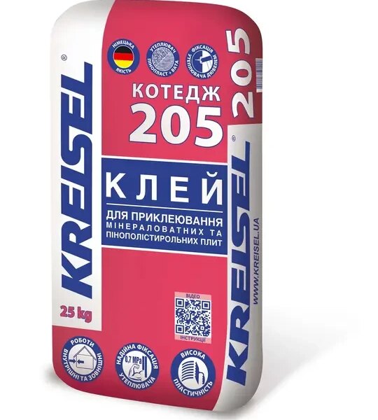 Kreisel 205 Коттедж / Клей для приклеивания минераловатных и пенополистирольных плит / 25 кг