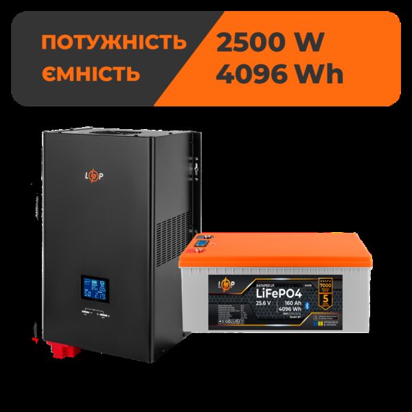 Комплект резервного питания LP(LogicPower) ИБП + литиевая (LiFePO4) батарея (UPS W3600 + АКБ LiFePO4 4096W)