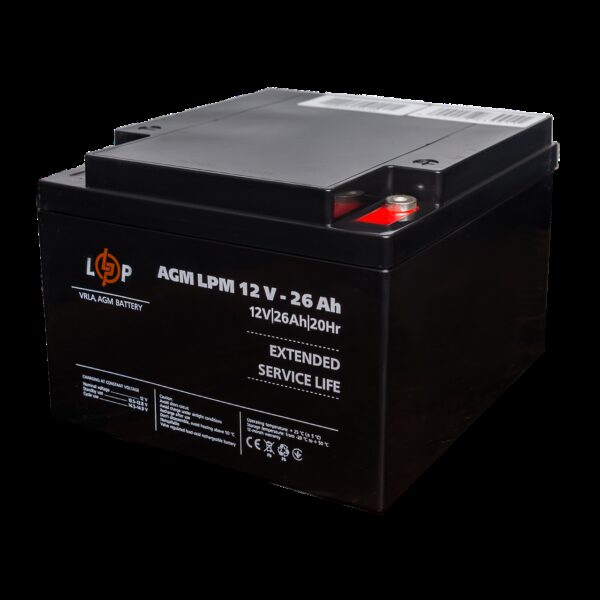 Аккумулятор AGM LPM 12V - 26 Ah под болт М5
