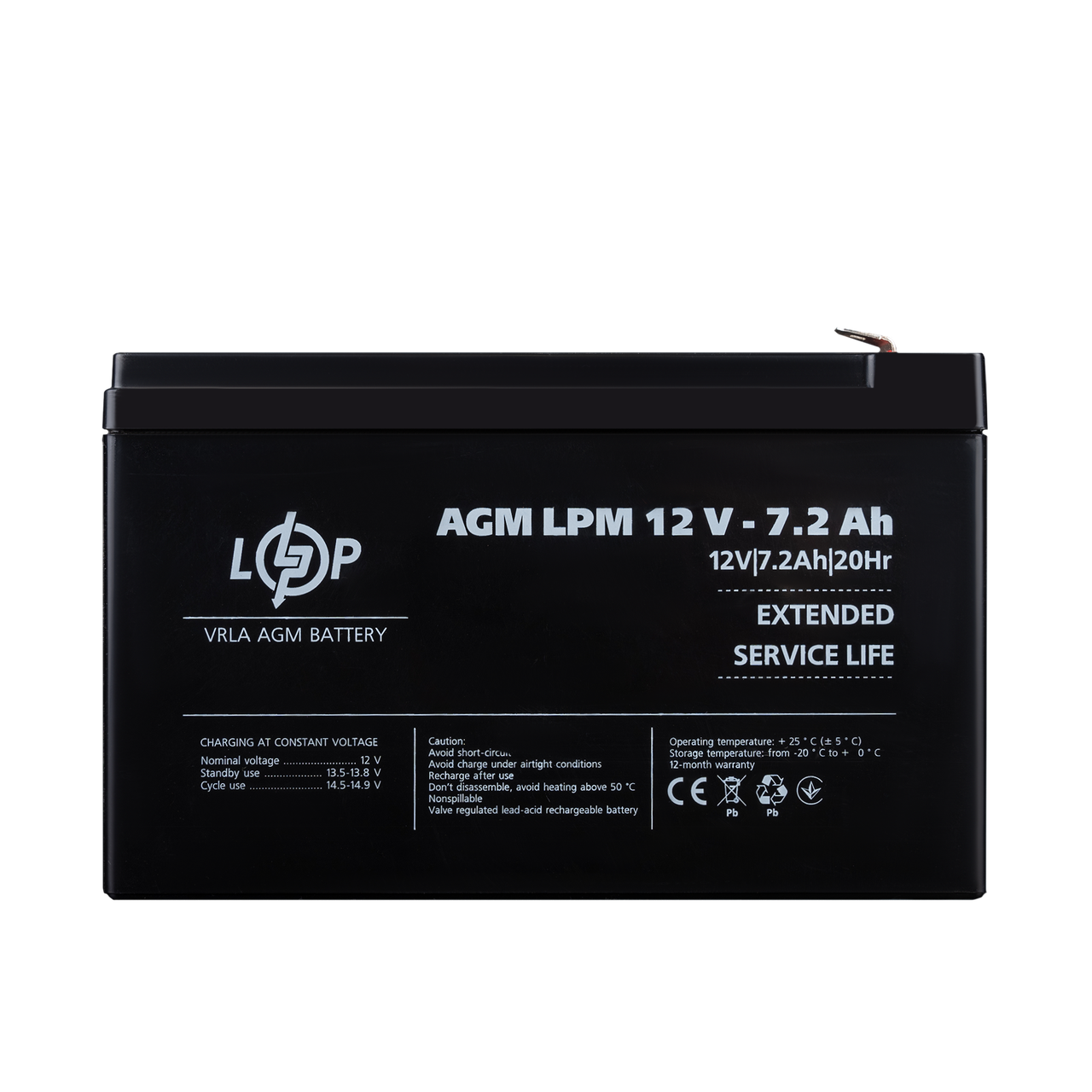 Аккумулятор AGM LPM 12V - 7.2 Ah 1 Аккумулятор AGM LPM 12V - 7.2 Ah
