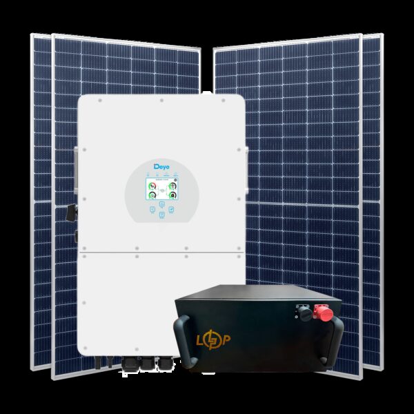 Гибридная станция 20 квт (3ф.) с LiFePO4 на 22 кВт (двусторонние панели)