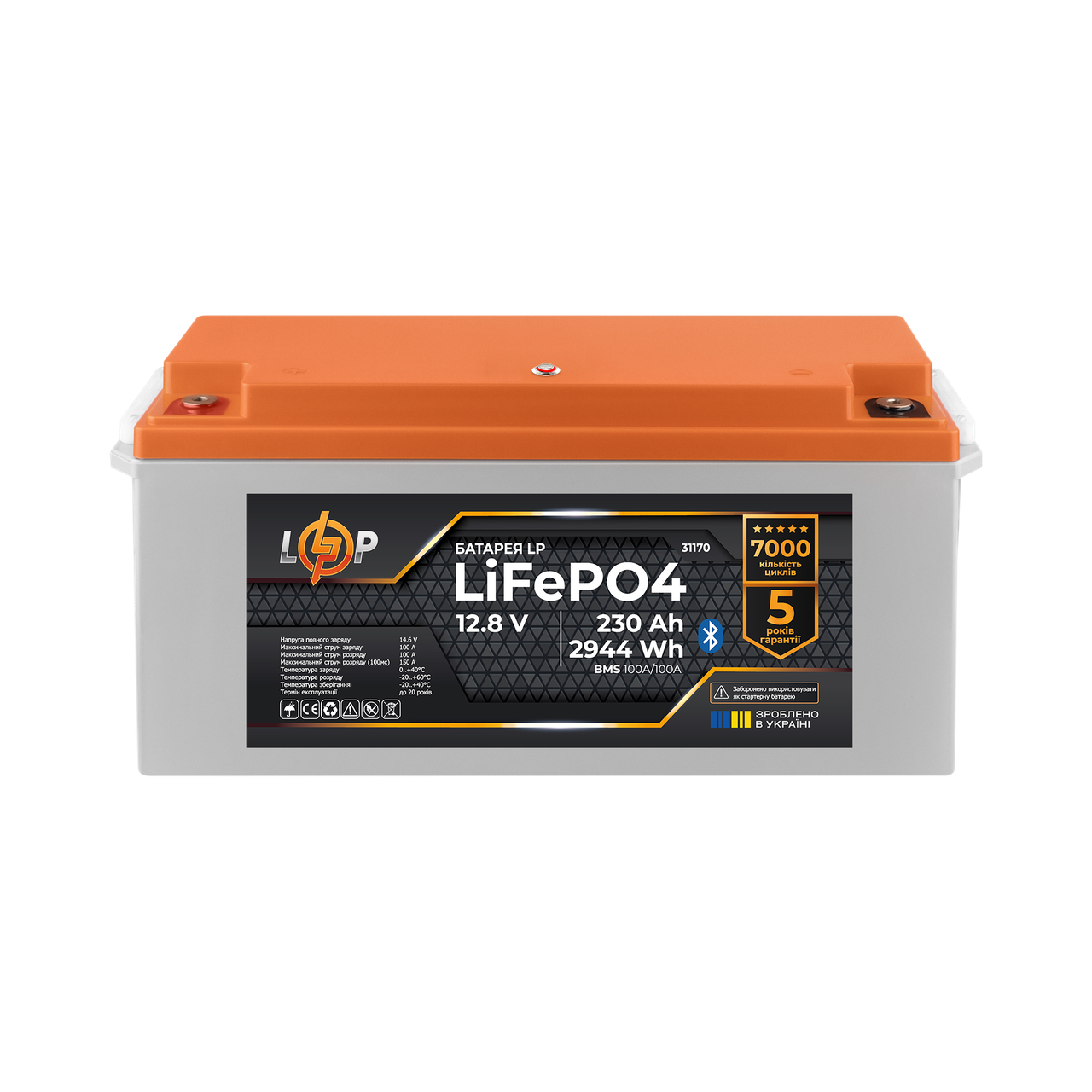 Аккумулятор LP LiFePO4 12,8V - 230 Ah (2944Wh) (BMS 100A/100А) пластик Smart BT 1 Аккумулятор LP LiFePO4 12,8V - 230 Ah (2944Wh) (BMS 100A/100А) пластик Smart BT