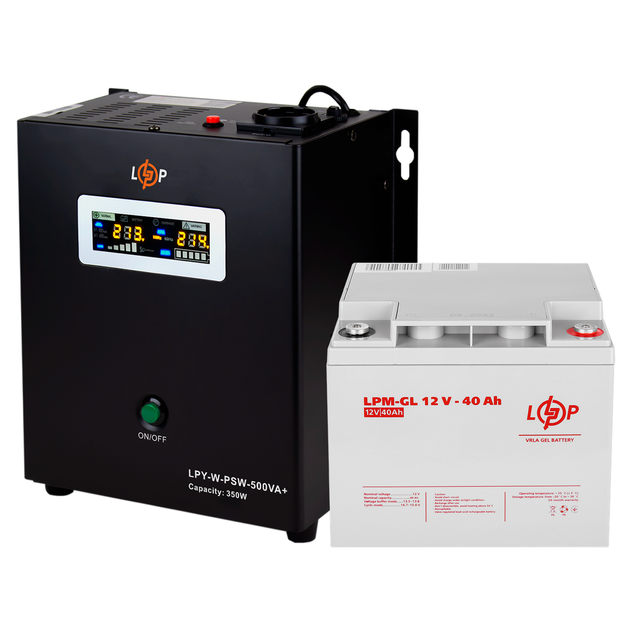 Комплект резервного питания для котла LP (LogicPower) ИБП + гелевая батарея (UPS W500 + АКБ GL 480W) 1 Комплект резервного питания для котла LP (LogicPower) ИБП + гелевая батарея (UPS W500 + АКБ GL 480W)