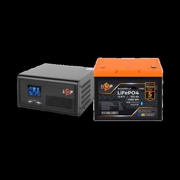 Комплект резервного питания LP(LogicPower) ИБП + литиевая (LiFePO4) батарея (UPS В1500 + АКБ LiFePO4 1280W)