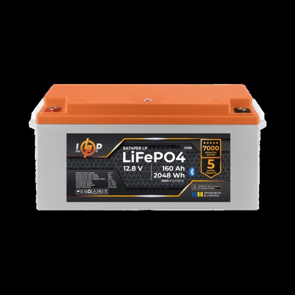 Аккумулятор LP LiFePO4 12,8V - 160 Ah (2048Wh) (BMS 100A/80А) пластик Smart BT