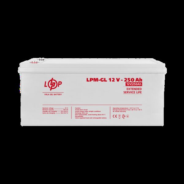 Аккумулятор гелевый LPM-GL 12V - 250 Ah