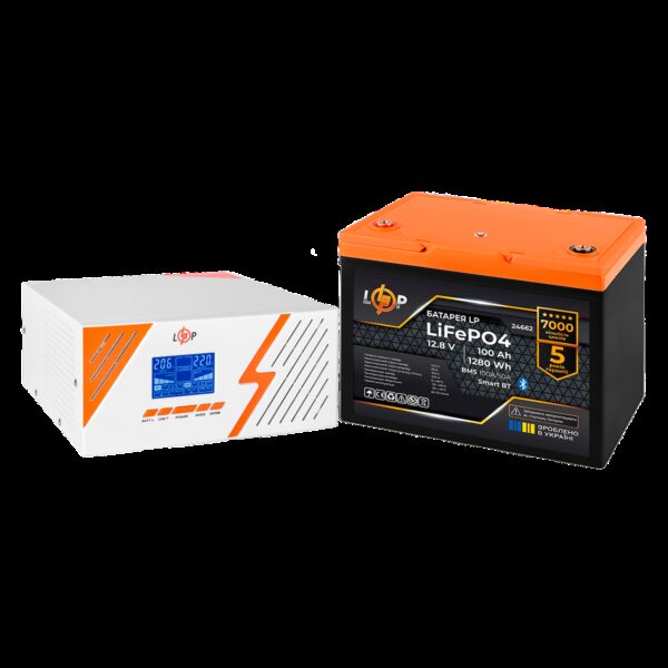 Комплект резервного питания LogicPower B1500 White + литиевая (LiFePO4) батарея 1280Wh