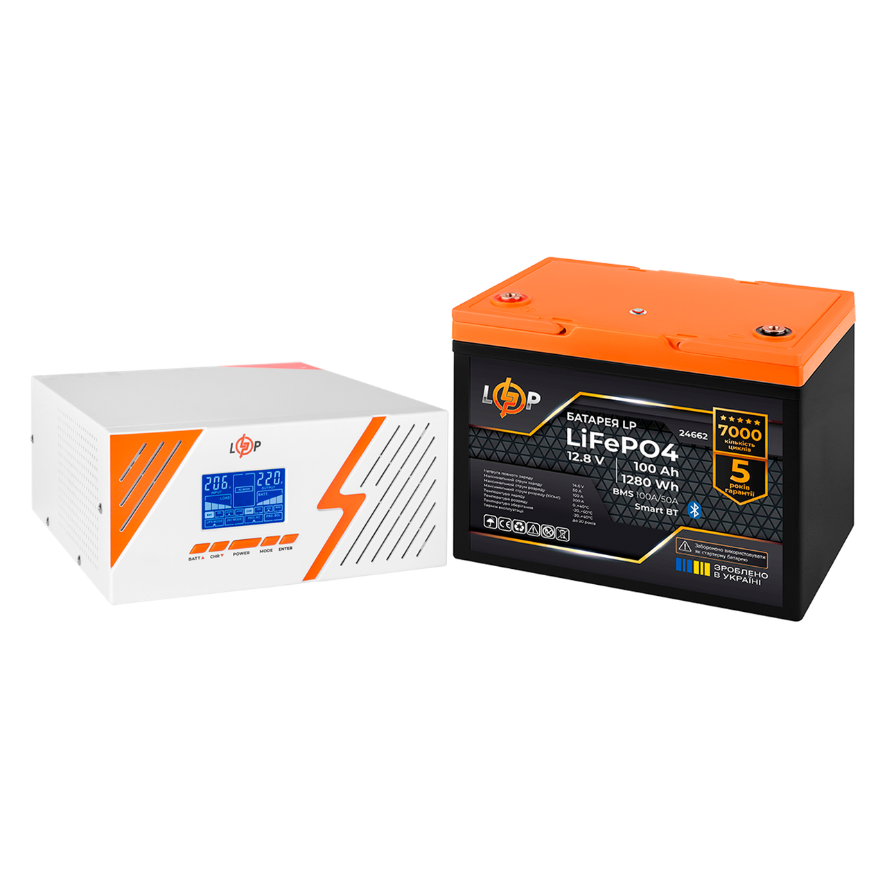 Комплект резервного питания LogicPower B1500 White + литиевая (LiFePO4) батарея 1280Wh 1 Комплект резервного питания LogicPower B1500 White + литиевая (LiFePO4) батарея 1280Wh