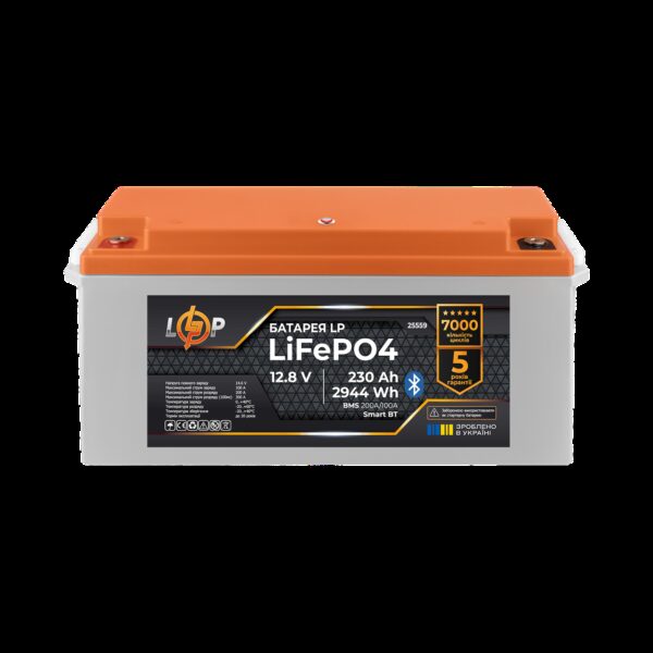 Аккумулятор LP LiFePO4 12,8V - 230 Ah (2944Wh) (BMS 200A/100А) пластик Smart BT