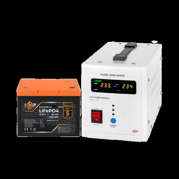 Комплект резервного питания LogicPower B500 + литиевая (LiFePO4) батарея 819 Wh