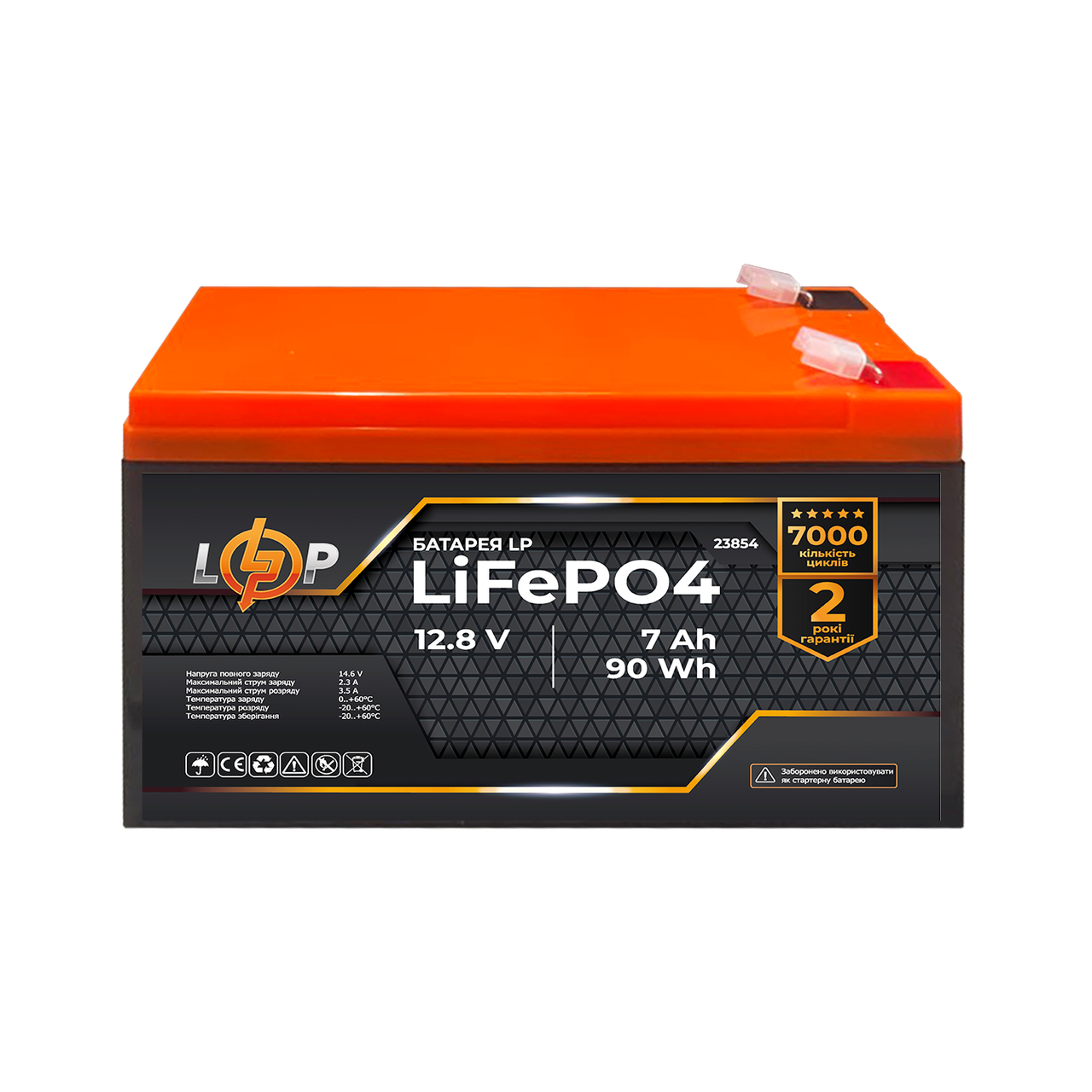 Аккумулятор LP LiFePО4 12,8V - 7Ah (90Wh) 1 Аккумулятор LP LiFePО4 12,8V - 7Ah (90Wh)