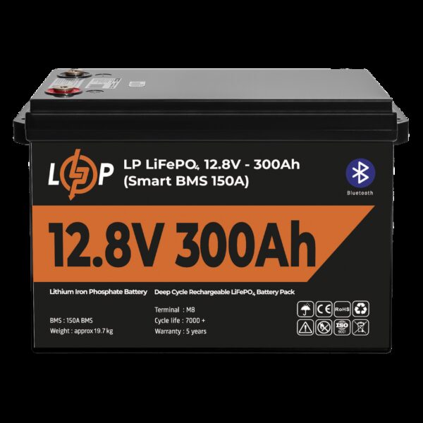 Аккумулятор LP LiFePO4 12,8V - 300 Ah (3840Wh) (Smart BMS 200А) с BT пластик