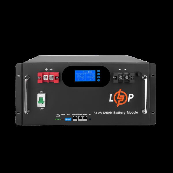 Аккумулятор LP LiFePO4 51,2V - 120 Ah 6000Wh (Smart BMS 100A) с LCD RM AB RS485/CAN