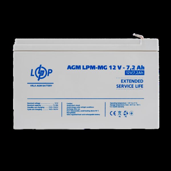 Аккумулятор мультигелевый LPM-MG 12V - 7.2 Ah