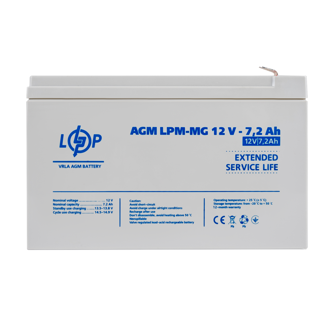 Аккумулятор мультигелевый LPM-MG 12V - 7.2 Ah 1 Аккумулятор мультигелевый LPM-MG 12V - 7.2 Ah