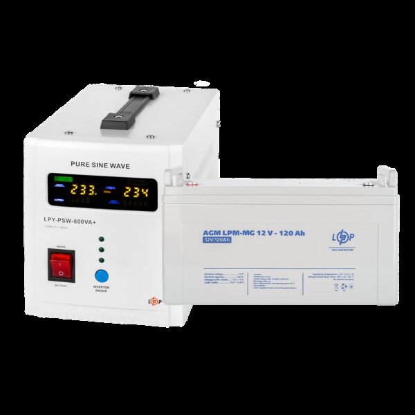 Комплект резервного питания LogicPower ИБП + мультигелевая батарея (UPS 800 + АКБ MG 1440W)