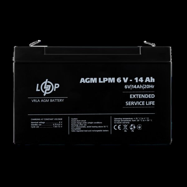 Аккумулятор AGM LPM 6V - 14 Ah
