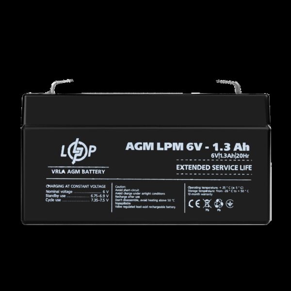 Аккумулятор AGM LPM 6V - 1.3 Ah