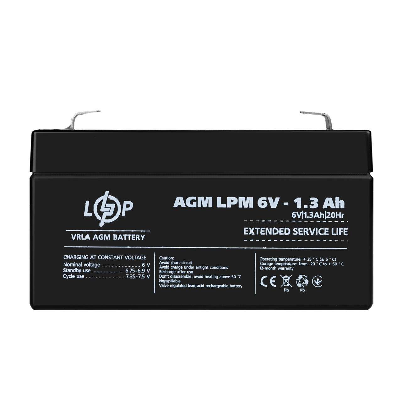 Аккумулятор AGM LPM 6V - 1.3 Ah 1 Аккумулятор AGM LPM 6V - 1.3 Ah