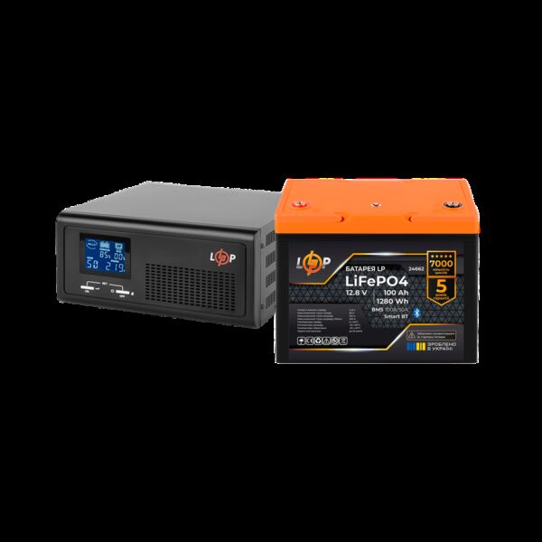 Комплект резервного питания LP(LogicPower) ИБП + литиевая (LiFePO4) батарея (UPS В1000 + АКБ LiFePO4 1280W)