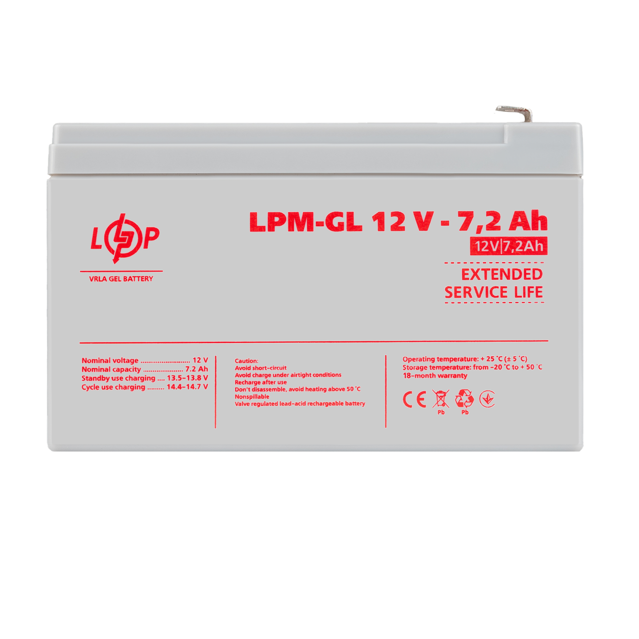 Аккумулятор гелевый LPM-GL 12V - 7.2 Ah 1 Аккумулятор гелевый LPM-GL 12V - 7.2 Ah