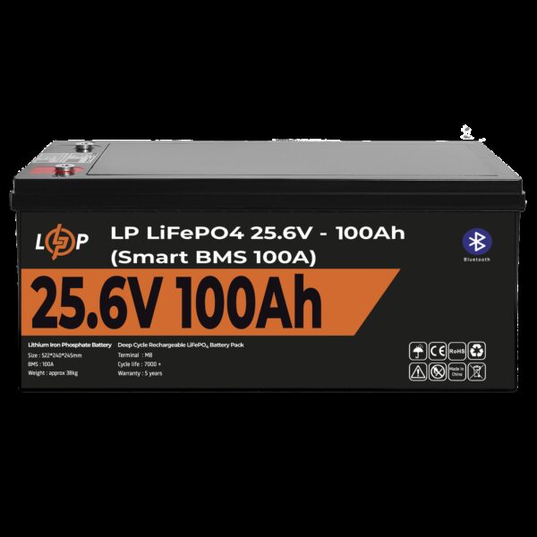 Аккумулятор LP LiFePO4 24V (25,6V) - 100 Ah (2560Wh) (Smart BMS 100А) с BT пластик