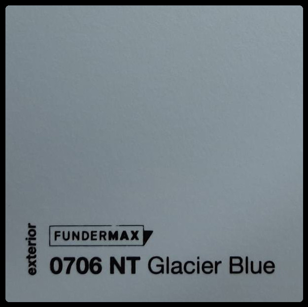 HPL панель 6 мм / ТМ - FUNDERMAX 0706 NT ( Glacier Blue ) 1 HPL панель 6 мм / ТМ - FUNDERMAX 0706 NT ( Glacier Blue )