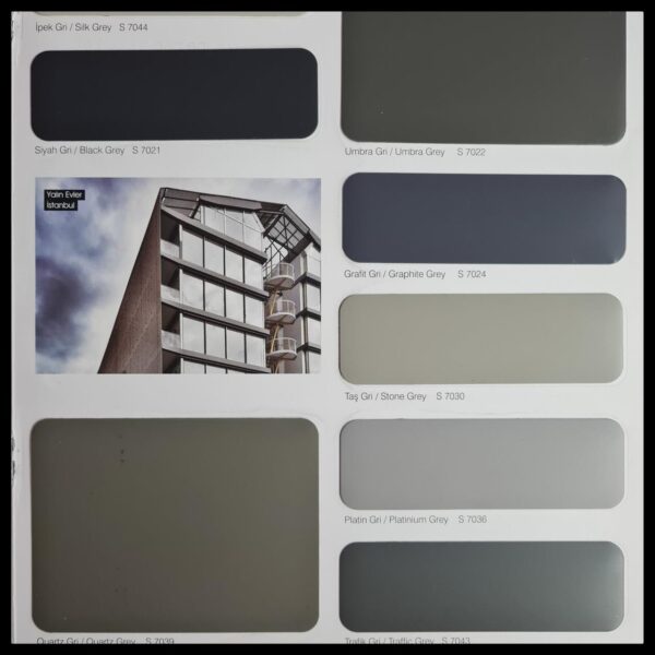 Алюминиевая композитная панель SARAY Aluface - FR S 7043 Traffic Grey