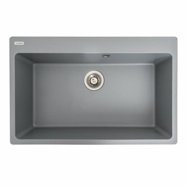 Гранітна мийка для кухні Platinum 7850 BOGEMA, сірий металік, матова