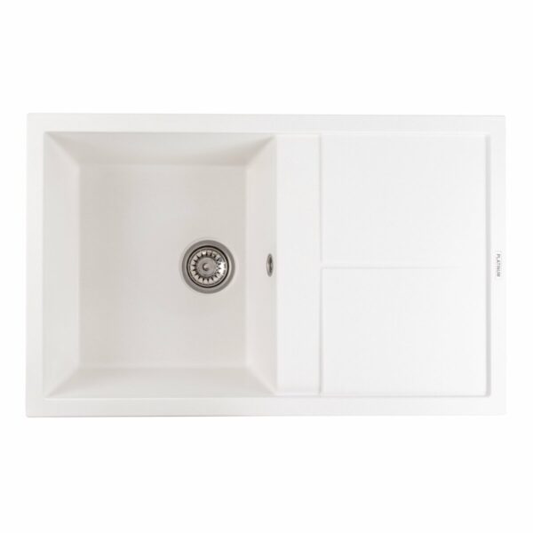 Гранітна мийка для кухні Platinum 7950 SELENA матова Білосніжна