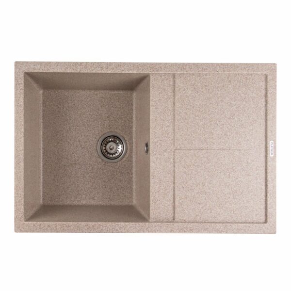 Гранітна мийка для кухні Platinum 7950 SELENA матова Карамель