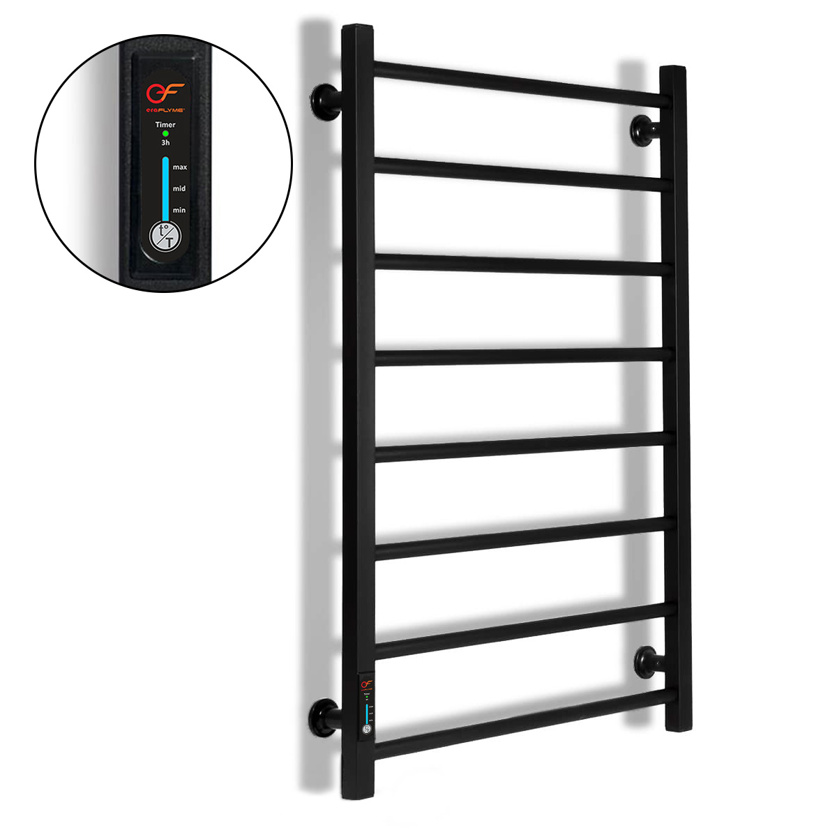 Рушникосушка чорна EF Alfa 800 L 1 Рушникосушка чорна EF Alfa 800 L