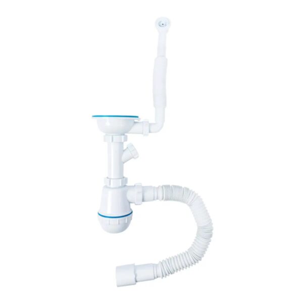 Сифон одинарний для гранітних мийок (білий) TM Valeso