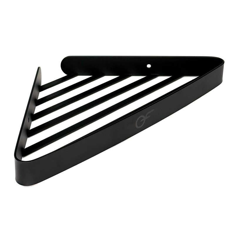 Полиця для ванної кімнати EF Aqua чорна кутова 1 Полиця для ванної кімнати EF Aqua чорна кутова