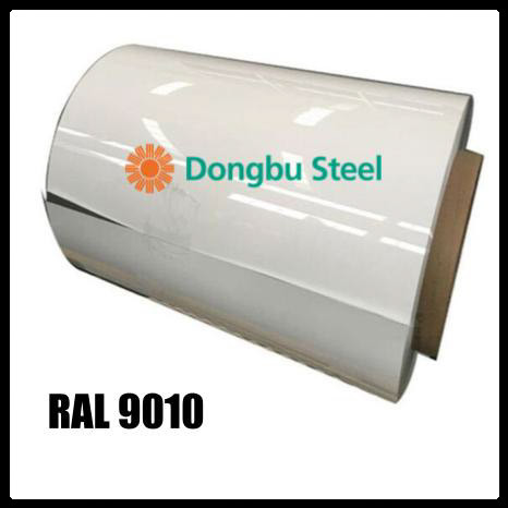 Рулонная сталь "Dongbu Steel" ( Корея ) 0,45мм — гладкий лист с полимерным покрытием RAL 9010