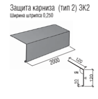Крапельник RAL 3005 — Карнизна планка тип 2 — 0,47-0,5 мм Мат
