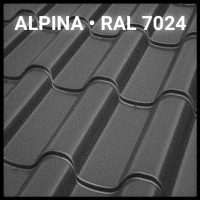 Металочерепиця ALPINA PEMA RAL 7024 Італія 0,5 мм.