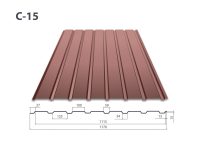 Профнастил ПС 15 • RAL 8017 • Matt • 0,5 mm • ARSELOR MITTAL • Польща •