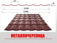 Купити металочерепицю «Класик» 0,5 мм Коричнева матова