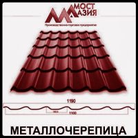 Металочерепиця Містазія 0,45 мм RAL 3005 МАТ